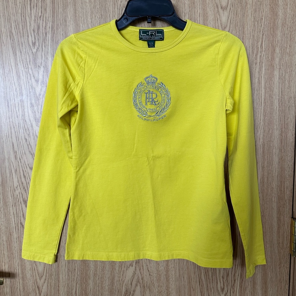 Ralph Lauren Active Yellow Cotton silver Embroidered Logo
Shirt Women’s S